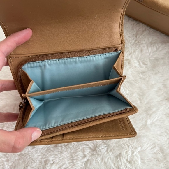 COACH Gallery Leather Tote Shoulder Bag + Wallet Camel Brown - Picture 12 of 16